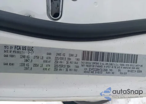 2017 Dodge Journey Crossroad Plus from USA, damaged, VIN 3C4PDCGB0HT612600